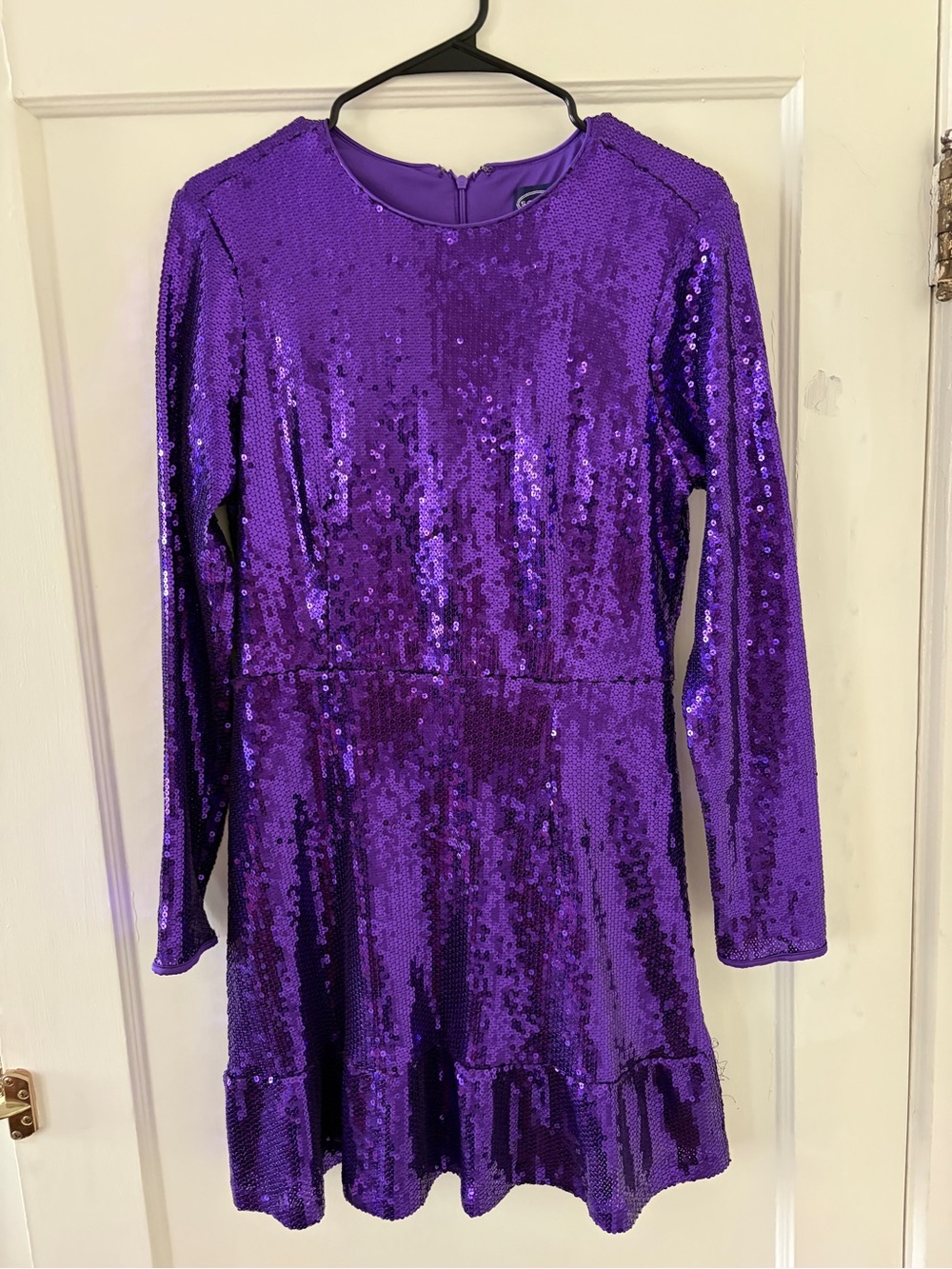 Scoop NYC Purple Sequin Long-Sleeve Mini Dress